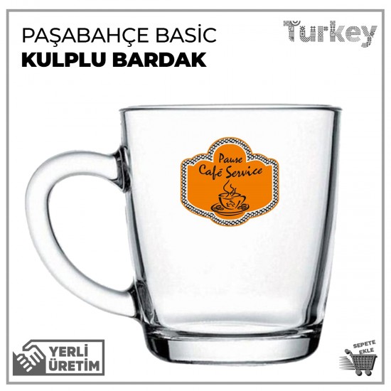 Paşabahçe Basic Baskılı Kulplu Kupa Bardak